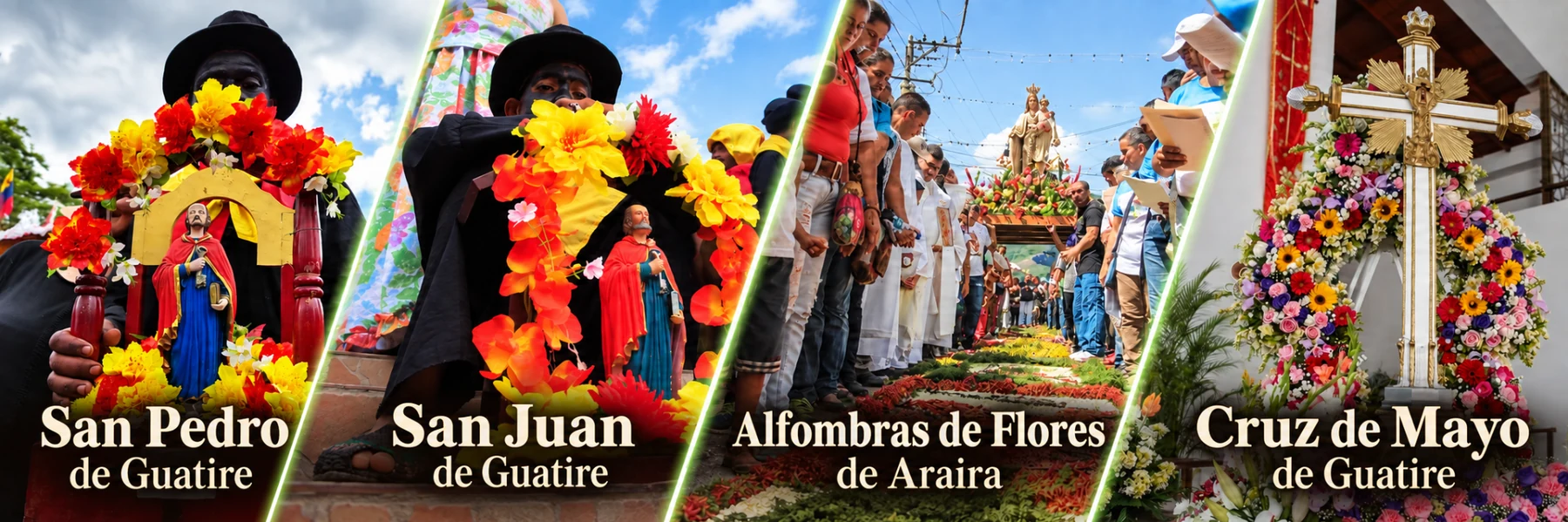 San Pedro y San Juan de Guatire, Alfombras de Flores de Araira y Cruz de Mayo de Guatire